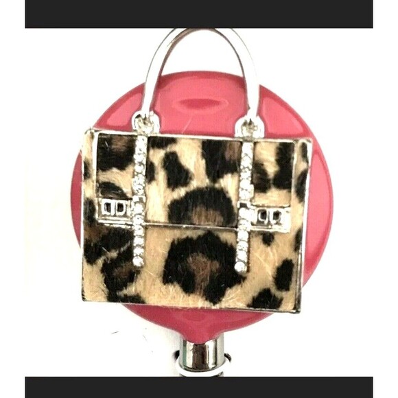 Spring Street Handbag Purse Holder Animal Print Crystals New Box Great GIFT - Picture 2 of 2